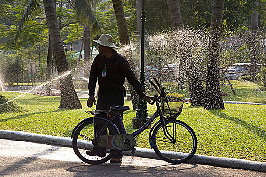 自行车,地面,柚木,宫殿,泰国,一月,2007年