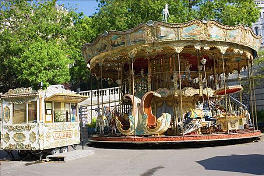 旋转木马,游乐园,巴黎,法国