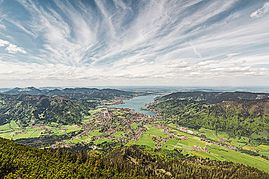 湖,山,巴伐利亚,德国