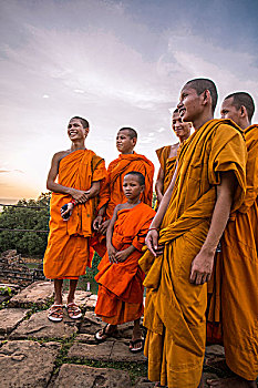 柬埔寨吴哥窟僧人