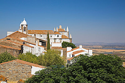 赤陶,屋顶,蒙萨拉什,城堡,葡萄牙