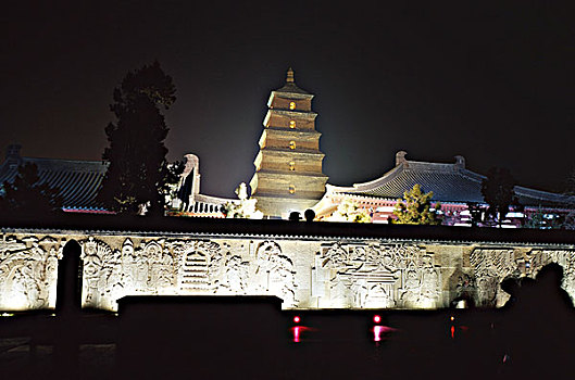 陕西西安大雁塔夜景