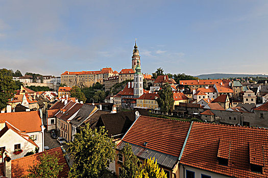 风景,历史,老,城镇,城堡,世界遗产,捷克,克鲁姆洛夫,捷克共和国,欧洲