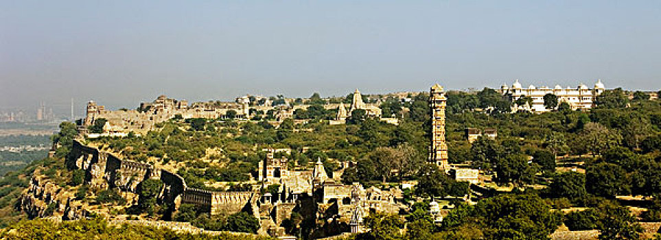 俯拍,堡垒,拉贾斯坦邦,印度