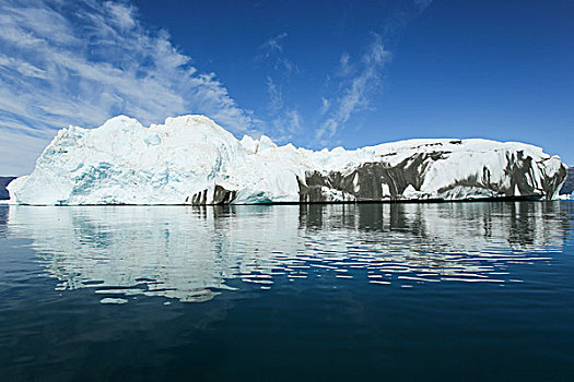 格陵兰,红色,岛屿,白色,冰山,条纹,脏,沉积物