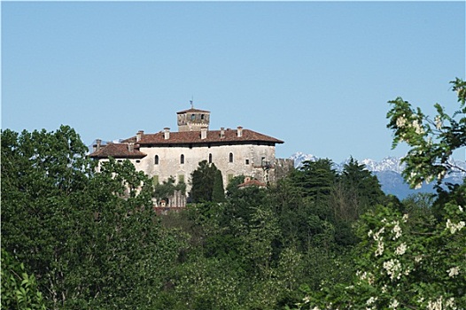 中世纪,城堡,靠近,意大利