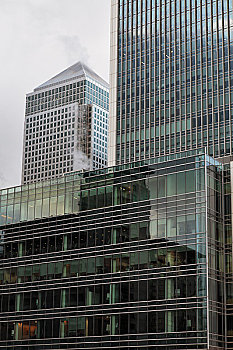 英格兰,伦敦,金丝雀码头,玻璃,摩天大楼,办公室,购物,港区,区域,家,三个,最高,建筑,英国