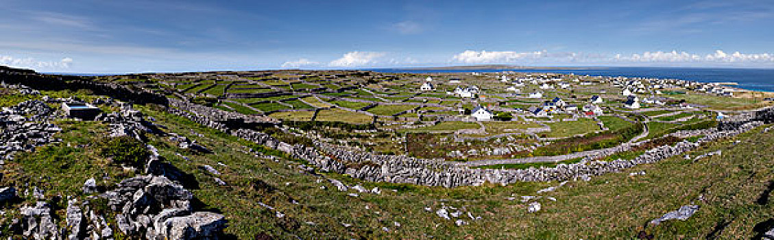 乡村,阿伦群岛,石墙,爱尔兰,欧洲