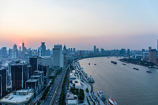 上海,黄浦江,两岸,夜景