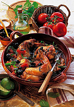 兔子,橄榄,西红柿,突尼斯,烹饪