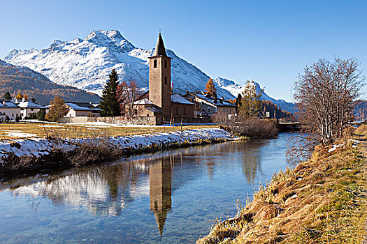 教堂,恩加丁,瑞士