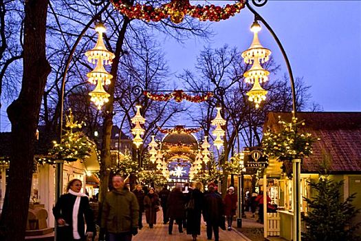 圣诞节,装饰,主要街道,哥本哈根,丹麦