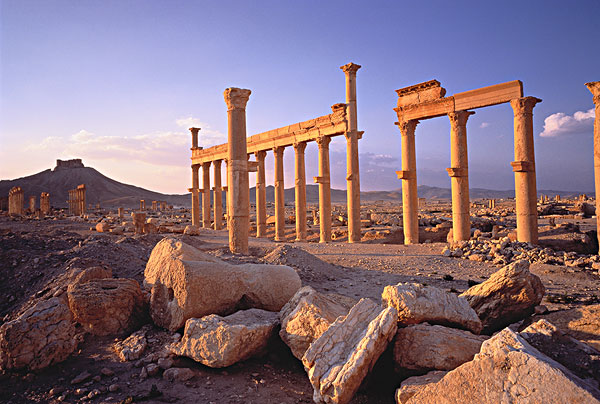砂岩,柱子,叙利亚