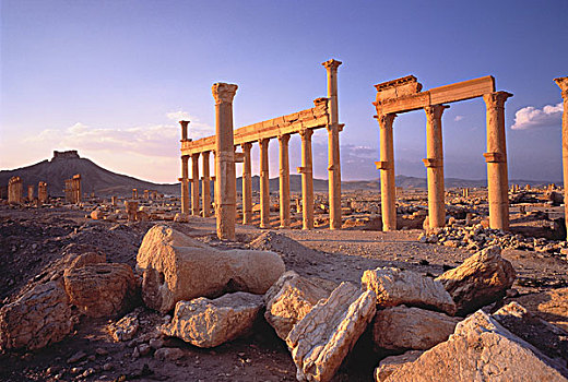 砂岩,柱子,叙利亚
