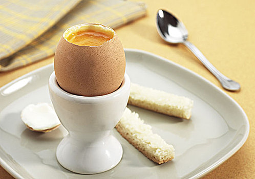 盘子,软煮蛋,蛋杯