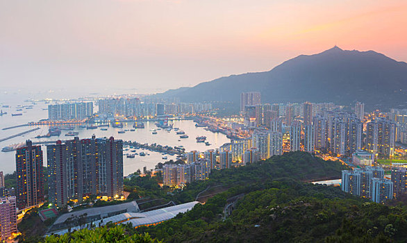 香港,蒙河,泰国,天际线,南海