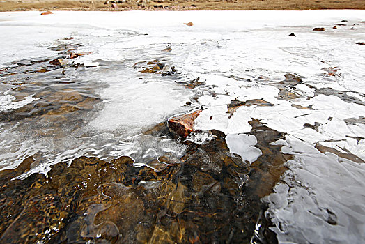 结冰的小溪
