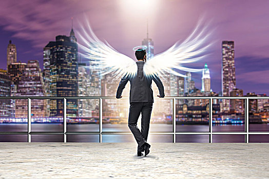 天使,投资,概念,商务人士,翼