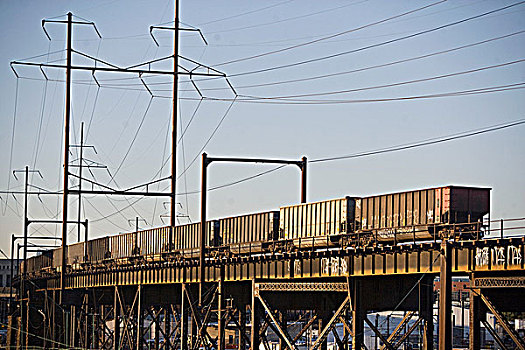 货运列车,本杰明-富兰克林桥,费城,美国
