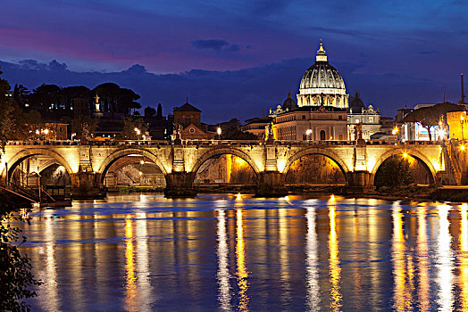 风景,上方,台伯河,圣彼得大教堂,罗马,拉齐奥,意大利