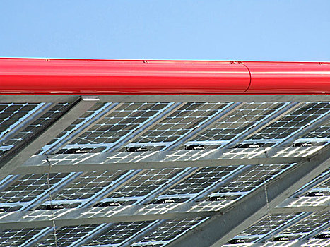 太阳能电池板,屋顶,加油站,勒阿弗尔,诺曼底,法国