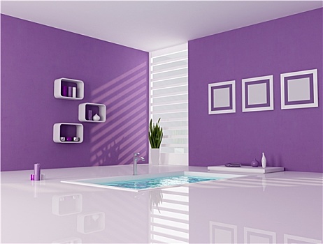 紫色,白色,简约,浴室