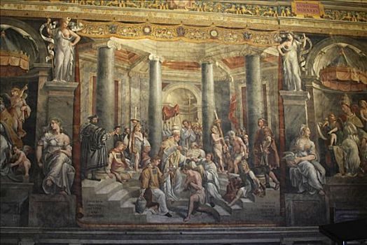 绘画,洗礼,梵蒂冈,博物馆,老城,梵蒂冈城,意大利,欧洲