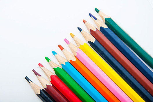 各种颜色的彩色铅笔特写