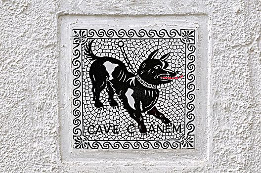 警告标识,洞穴,狗,马焦雷湖,瑞士,欧洲