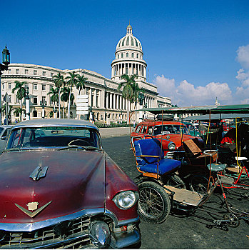 停车场,户外,国家,国会,哈瓦那,古巴