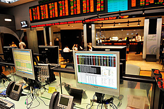 显示器,展示,股价,中心,圣保罗,证券交易所,巴西,南美