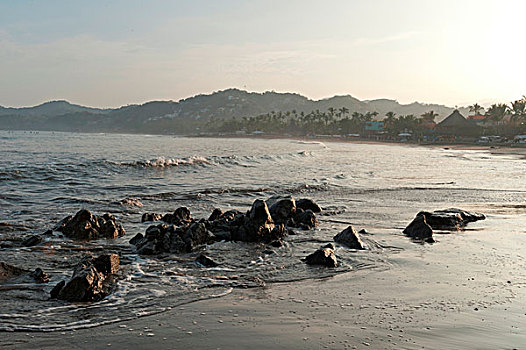 石头,海滩,墨西哥