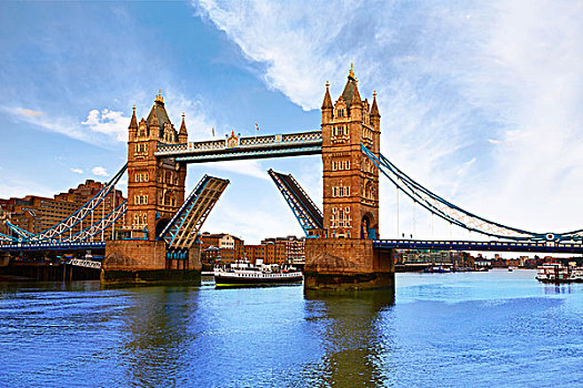 伦敦塔桥,上方,泰晤士河,英格兰