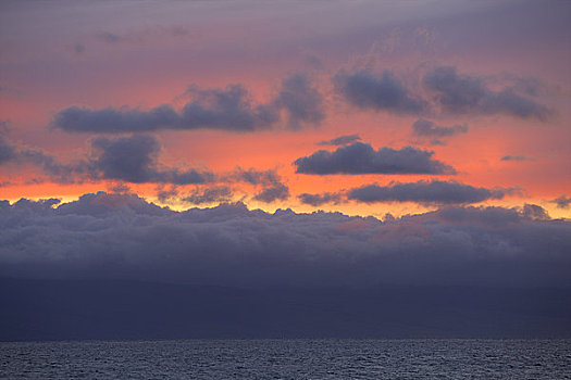 乌云,上方,海洋,莫洛凯岛,毛伊岛,夏威夷,美国