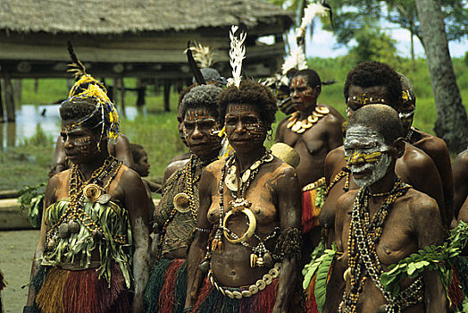 巴布亚新几内亚,河,靠近,小,乡村,女人,服装