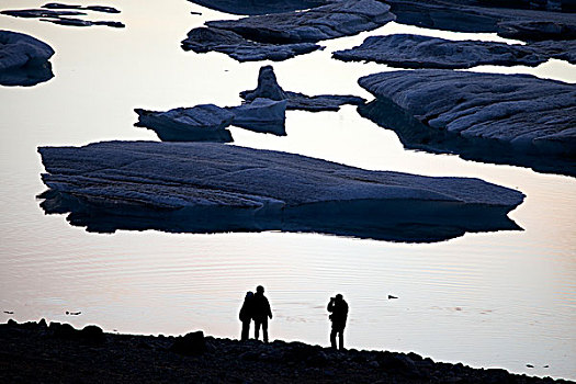 游客,摄影,冰山,冰,浮冰,冰河,湖,冰岛,欧洲