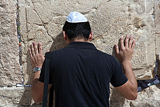 犹太,信徒,祈祷,神圣,哭墙,寺庙,老,耶路撒冷,以色列
