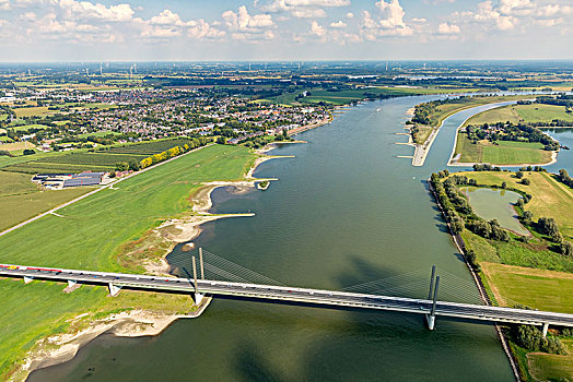 莱茵河,桥,筛豆,下莱茵,北莱茵威斯特伐利亚,德国
