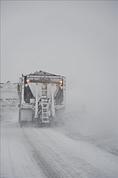 扫雪机,公路,安大略省,加拿大