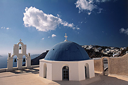希腊,基克拉迪群岛,锡拉岛,教堂,大幅,尺寸
