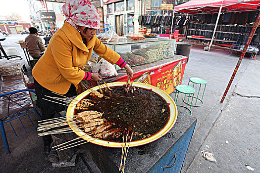 食物,食品,美味,美食,新疆,摊位,快餐,风味,麻辣烫