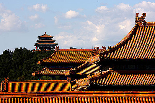 北京故宫与景山的万寿亭