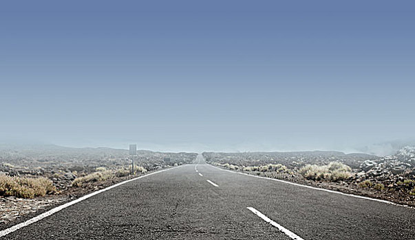 蓝天,高处,空,乡村道路