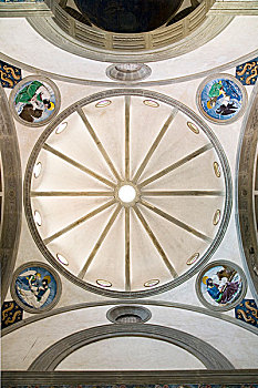 天花板,特写,圆顶,大教堂,佛罗伦萨,意大利
