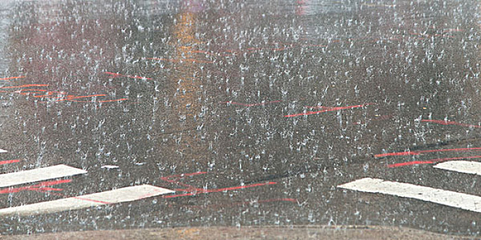雨,落下,沥青,街道,曼哈顿,纽约,美国