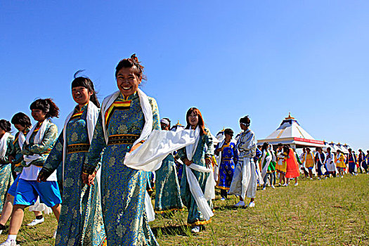 草原,蒙古族人,那达慕,服饰