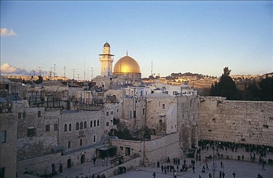 风景,哭墙,清真寺,耶路撒冷,以色列,中东,东亚,世界遗产