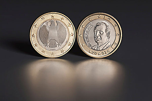 西班牙,德国,欧元,硬币