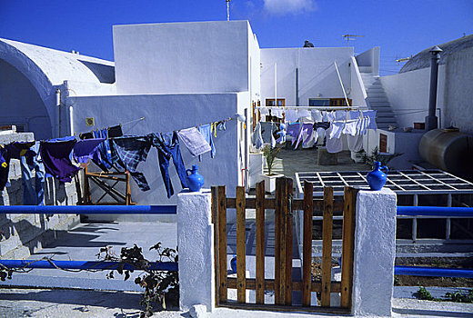 希腊,锡拉岛,洗衣服