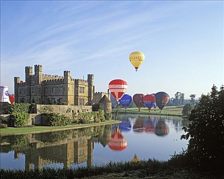 利兹,城堡,肯特郡,英格兰,英国,热气球